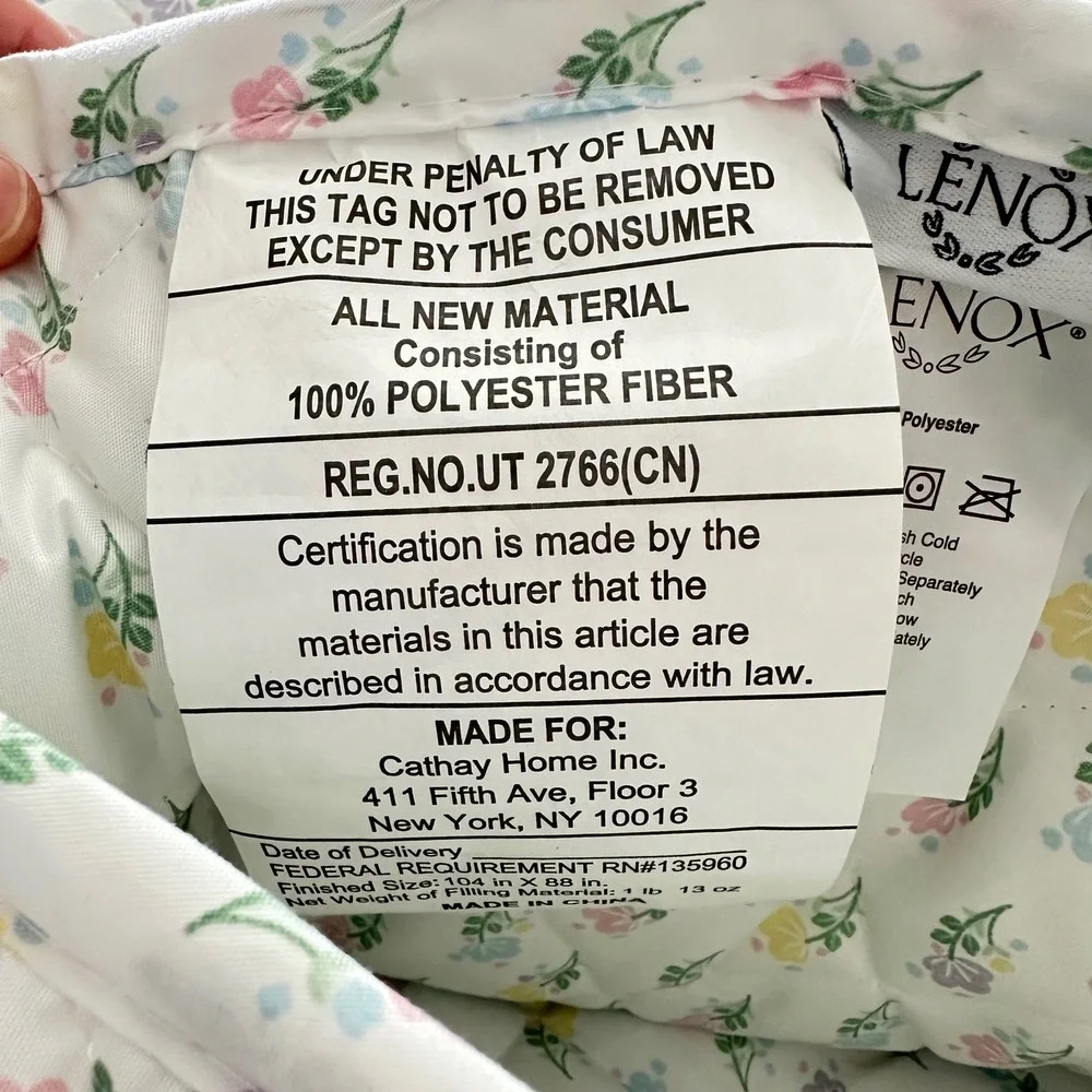 NEW Lenox Spice Village 3-Piece Reversible Quilt Set King Floral House Print